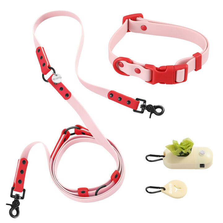 Luna Adjustable 6-in-1 Waterproof Hands-Free Leash and Collar with LED Flashlight