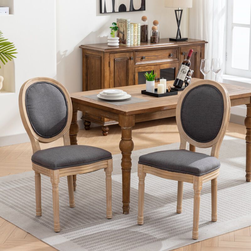 Streamdale French Style Dark Gray Dining Chairs (Set of 2)