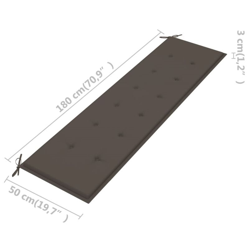 vidaXL Garden Bench Cushion Taupe 70.9"x19.7"x1.6" image number 4
