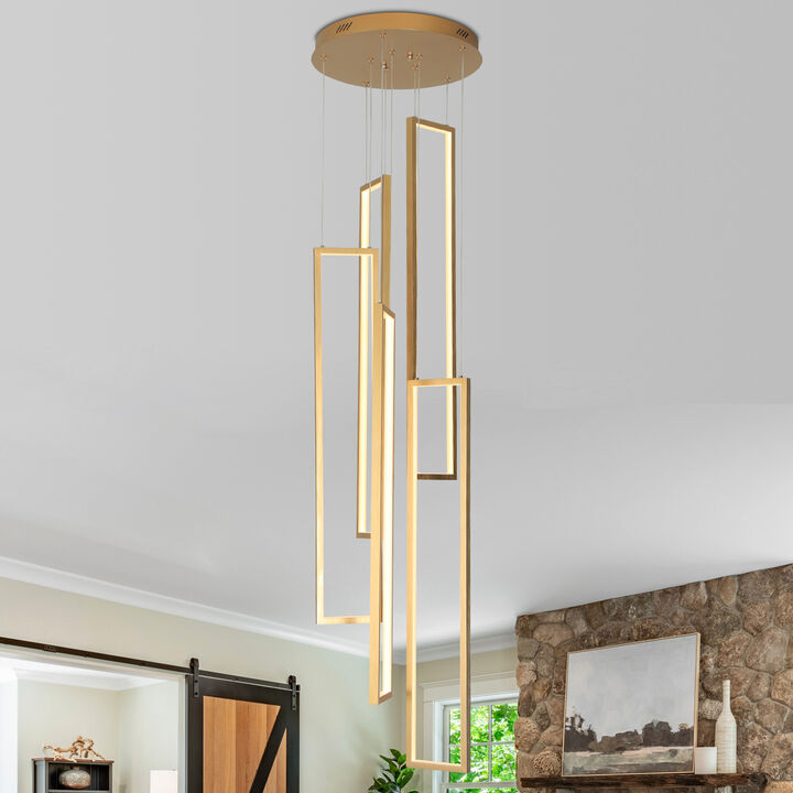 5-Light High-Ceiling Dimmable Cluster Pendant