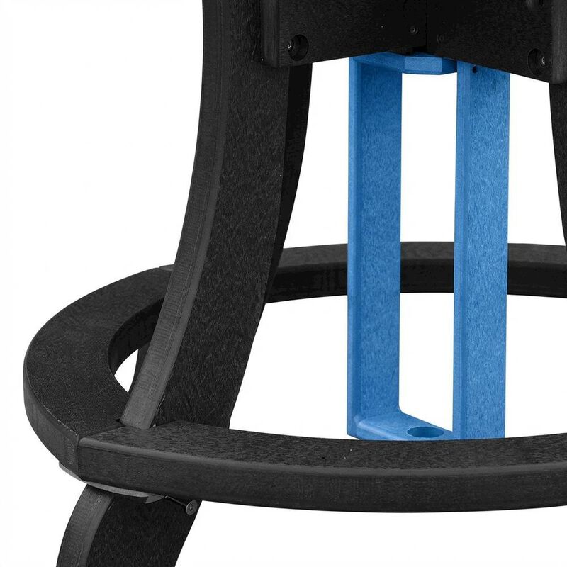 Outdoor Escape Blue Round Outdoor Dining Table With Black Base, 44-Inch Diameter image number 5