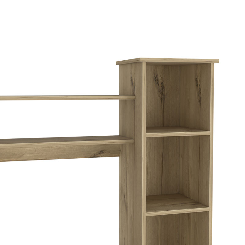 DEPOT E-SHOP Aramis Desk, Five Shelves, Two Superior Shelves, Light Oak