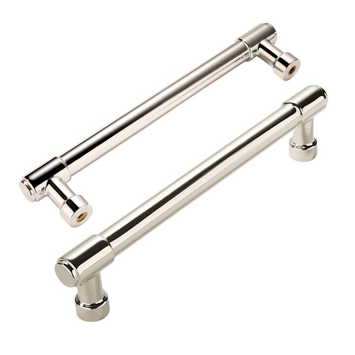 ZAUYX Solid Heavy Duty Jasper Pulls 2 Pack Polished Nickel Cabinet Pulls 4 Inch Hole Centers for Kitchen Cupboard Handles Modern