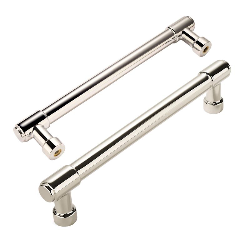 ZAUYX Solid Heavy Duty Jasper Pulls 2 Pack Polished Nickel Cabinet Pulls 4 Inch Hole Centers for Kitchen Cupboard Handles Modern