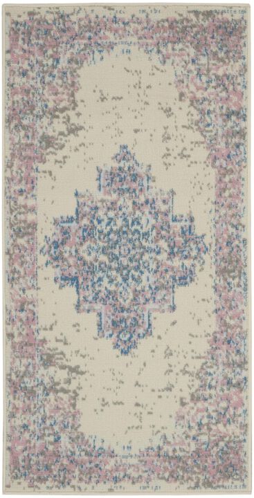 HomeRoots Medallion Distressed Area Rug
