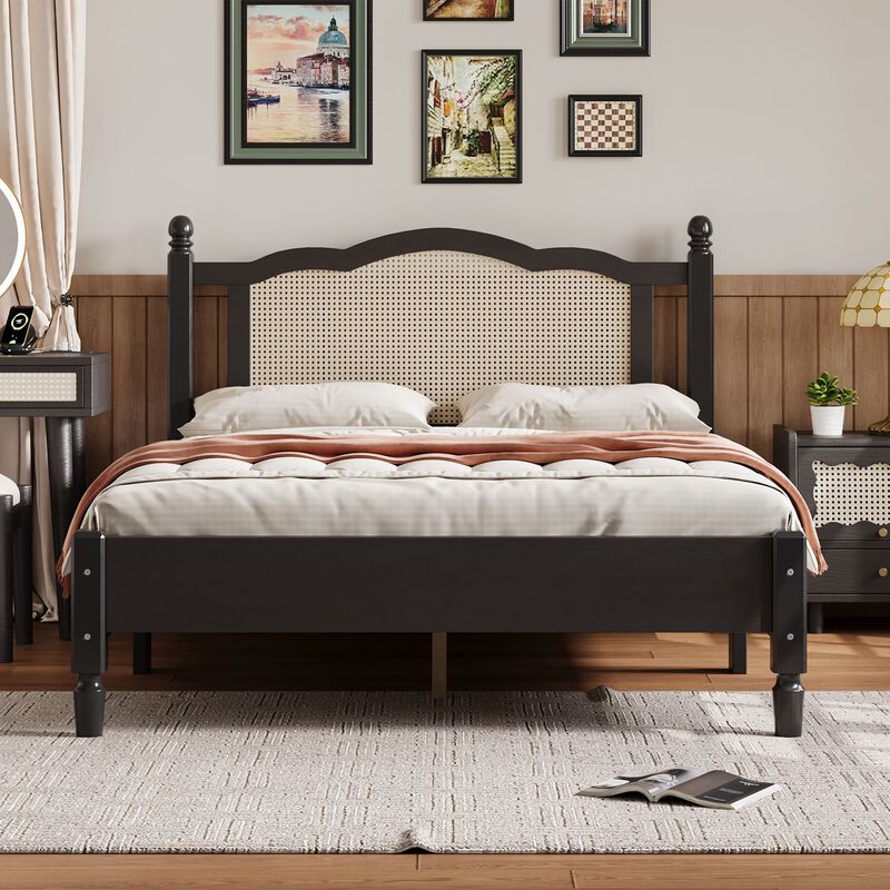 Merax Vintage Wooden Platform Bed