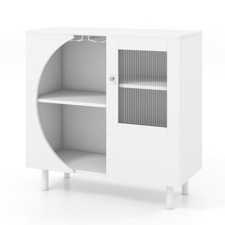 Hivvago Kitchen Sideboard with Glasses Holder for Living Room Dining Room