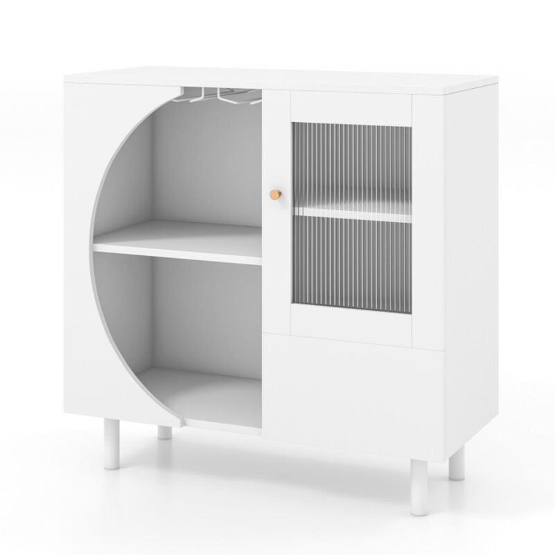 Hivvago Kitchen Sideboard with Glasses Holder for Living Room Dining Room