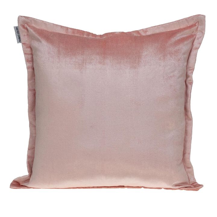 24" Pink Cotton Transitional Throw Pillow