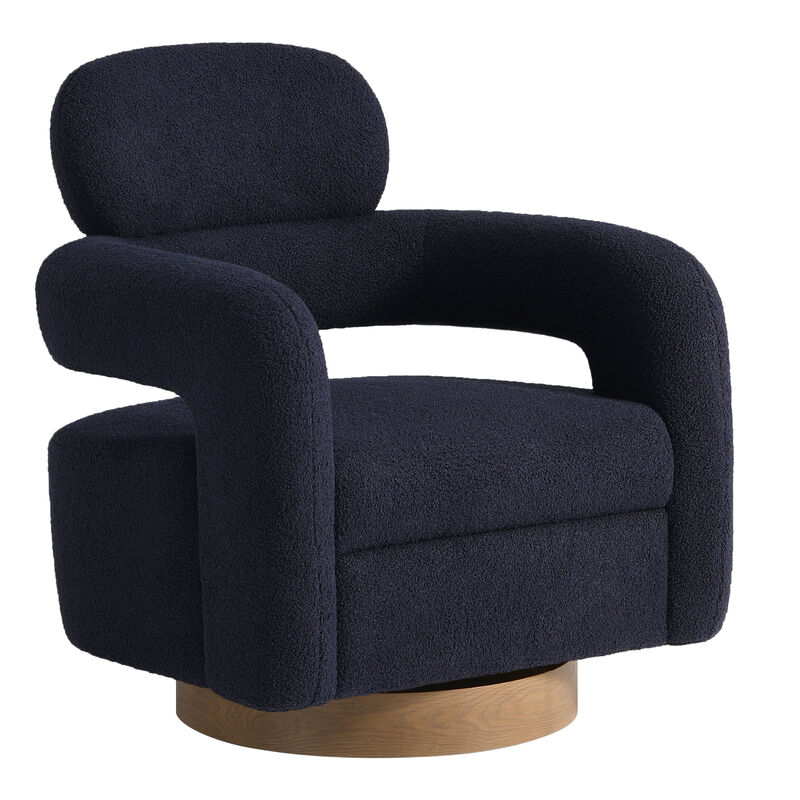 WestinTrends Mid-Century Modern Sherpa Swivel Barrel Accent Chair (Set of 2)