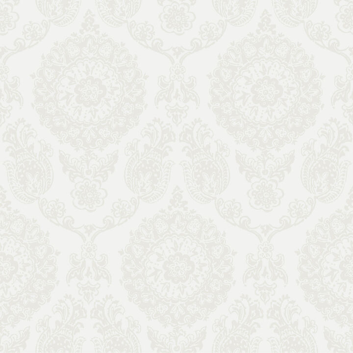 Helm Damask White Floral Medallion Wallpaper (Set of 2)