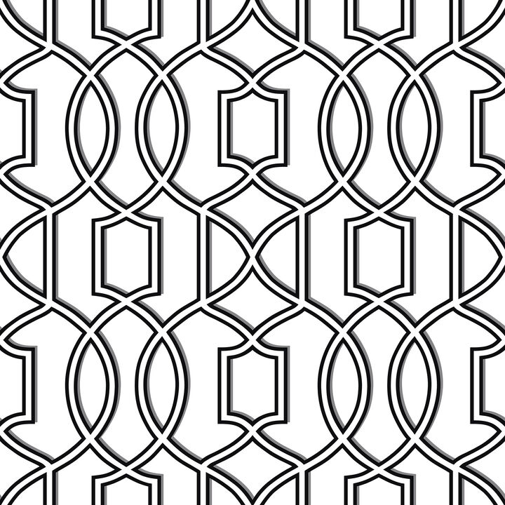 Black Uptown Trellis Peel & Stick Wallpaper