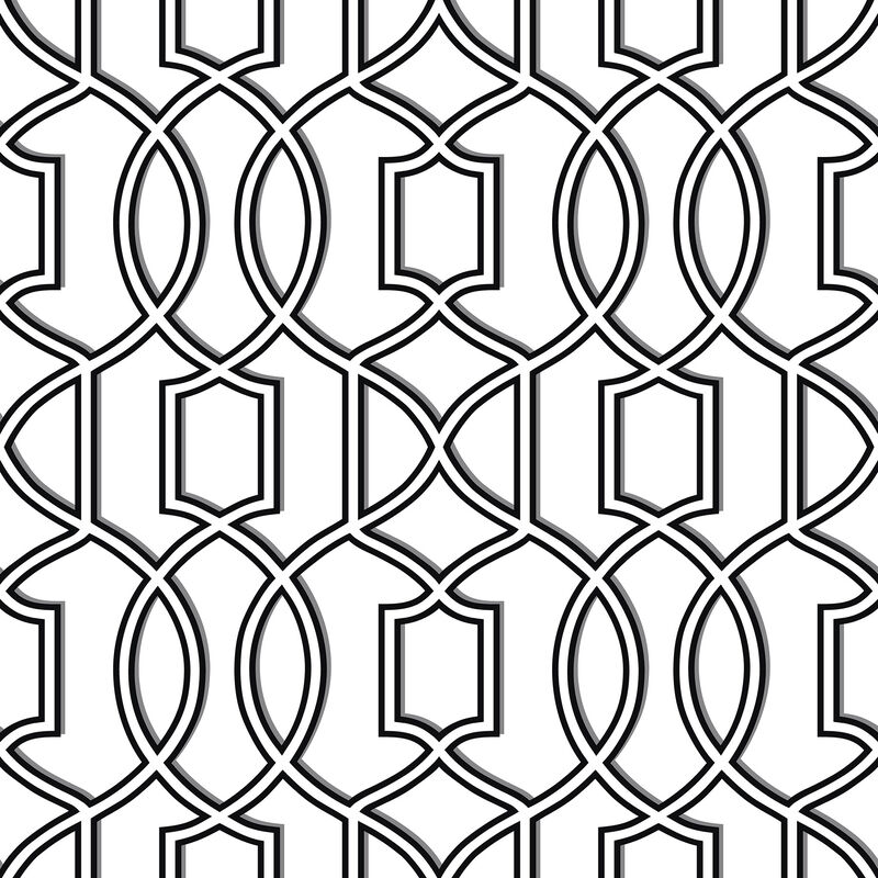 Black Uptown Trellis Peel & Stick Wallpaper image number 0