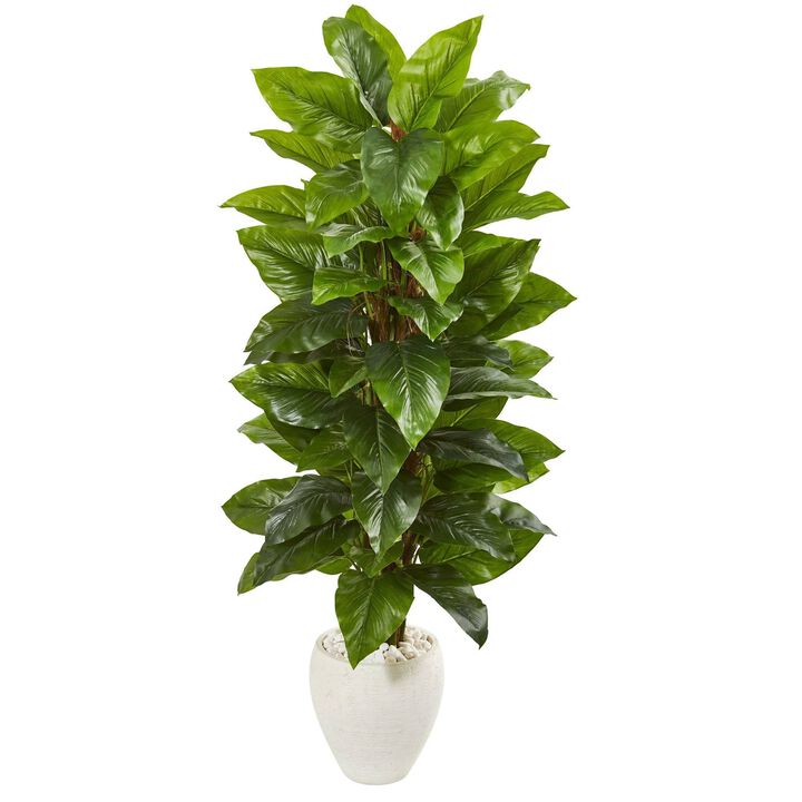 Nearly Natural 63-in Philodendron Artificial Plant in Planter (Real Touch)