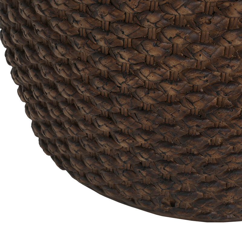 Christopher Knight Home Nirae Outdoor Handcrafted Faux Rattan Lightweight Concrete Accent Table image number 8