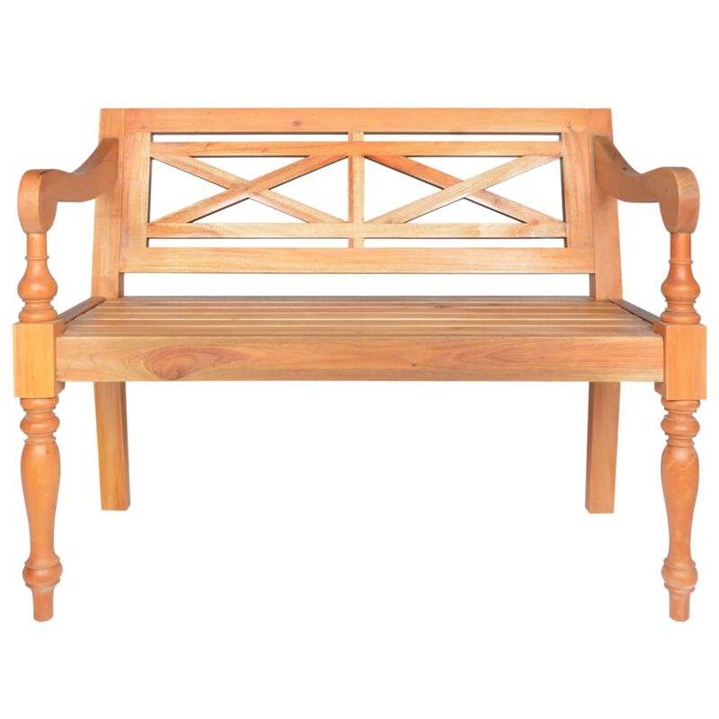 vidaXL Batavia Bench 38.6" Solid Mahogany Wood Light Brown