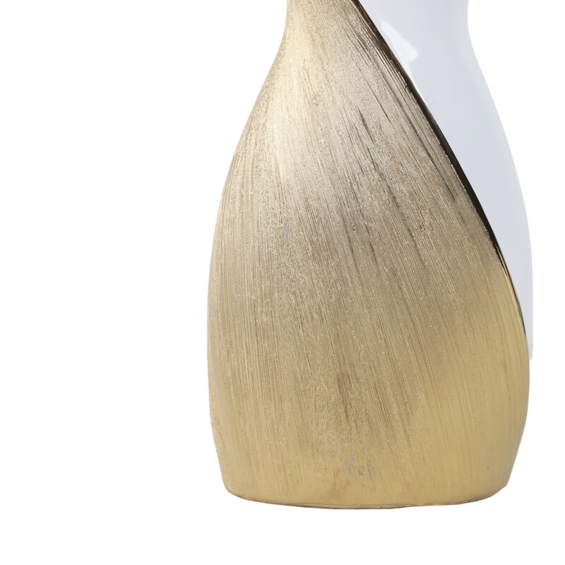 24" Twisted Vase, White/Gold image number 3