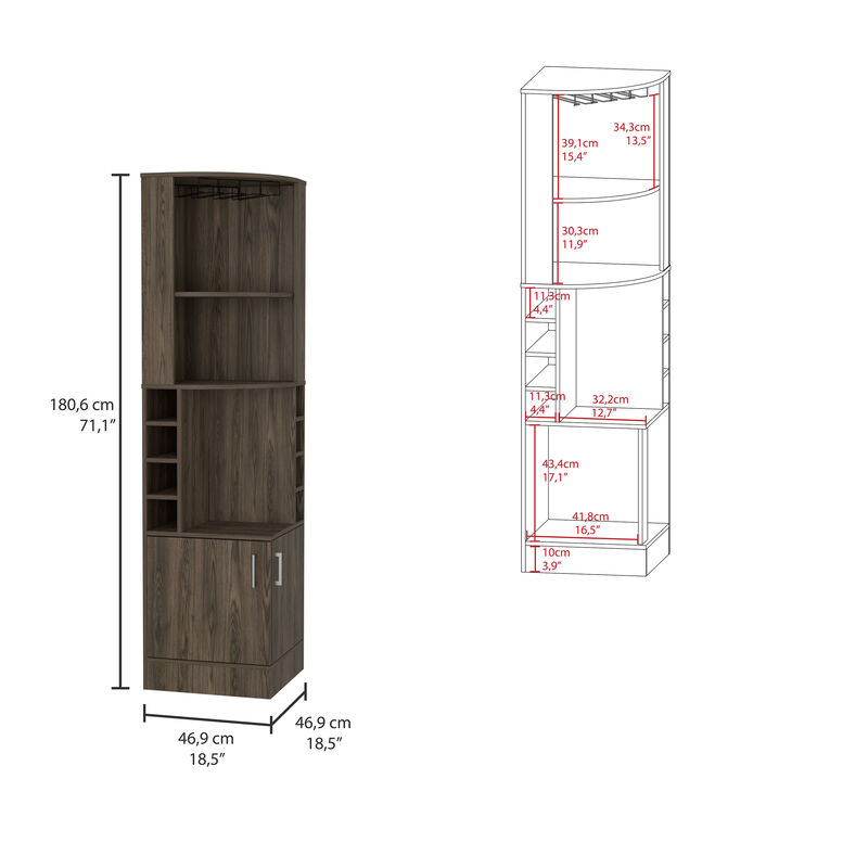 Bar Cabinet Papprika, Living Room, Dark Walnut