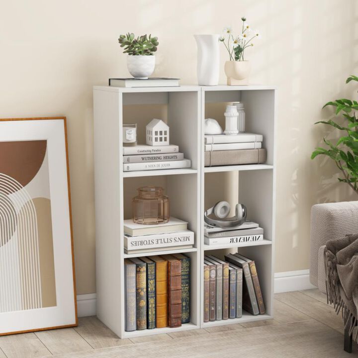 Hivvago 3 Cube Bookshelf with Back Guardrail for Living Room Bedroom