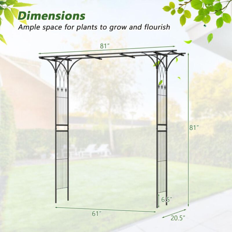 Hivvago Garden Arbor Metal Archway for Climbing Plants
