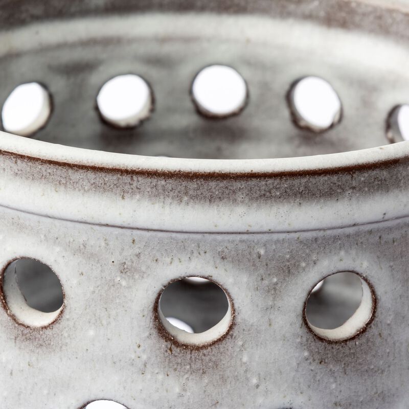 Glazed Pierced Dot Ceramic Vase for Table or Home Decor