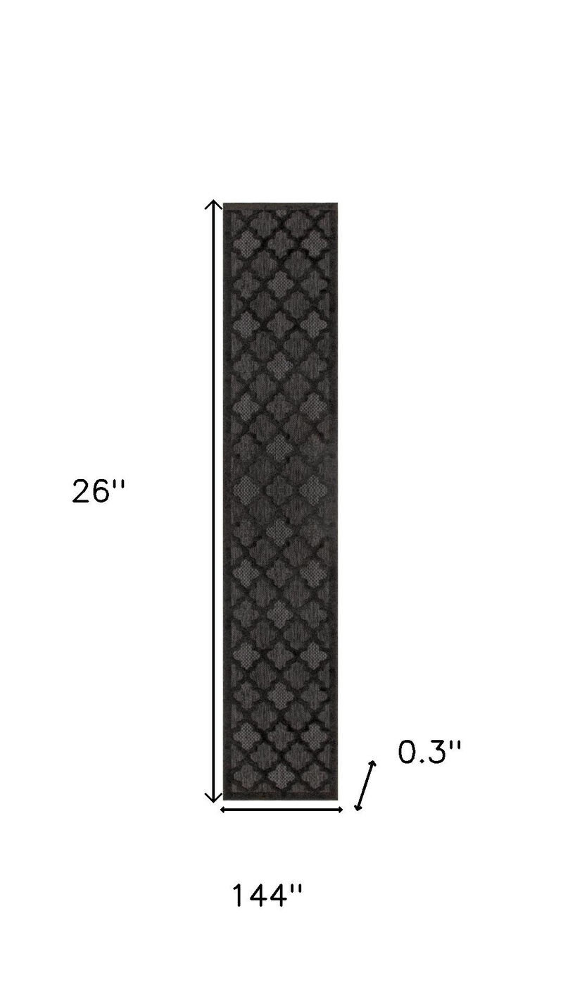 HomeRoots Trellis Indoor Outdoor Runner Rug image number 3