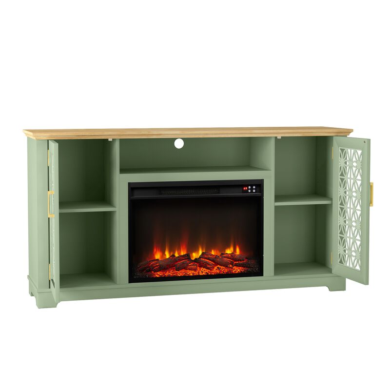 FESTIVO Farmhouse TV Stand with Electric Fireplace for up to 65" TVs