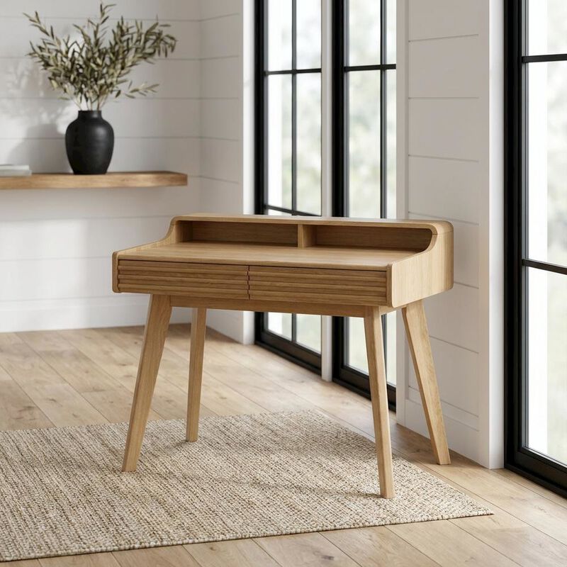 Wooden Render Writing Desk with Spacious Surface and Modern Design image number 3