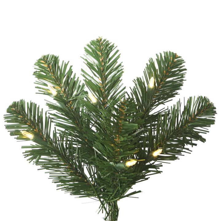 Vickerman 8.5' Oregon Fir Slim Artificial Christmas Tree, Wide Angle Single Mold Warm White LED Lights, Faux Christmas Tree, Seasonal Indoor Home Decor