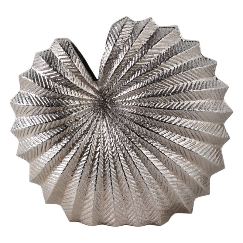 14x14" Seashell Metal Vase, Silver image number 0