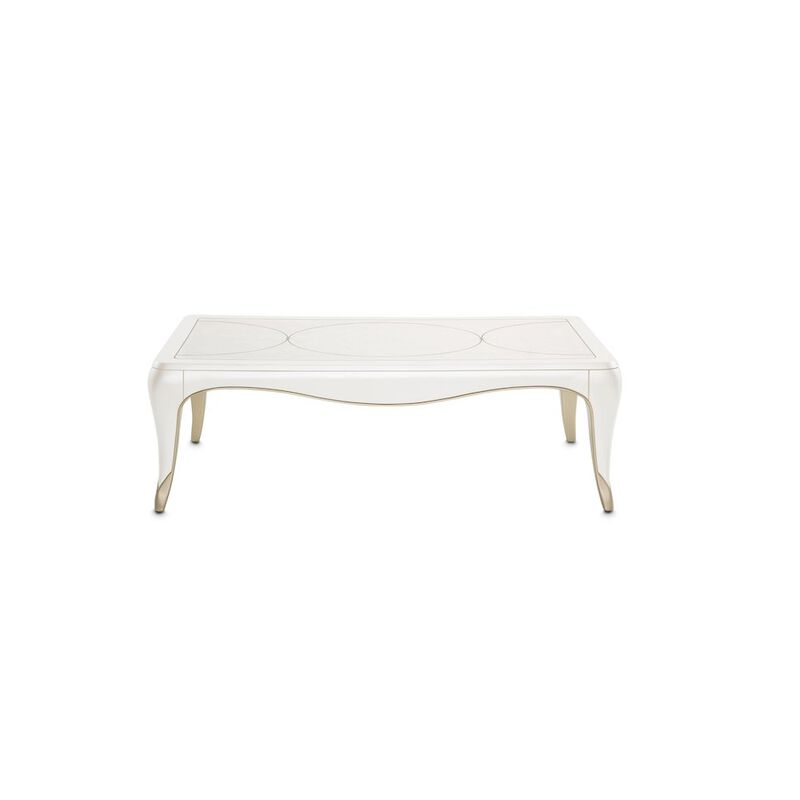 White and Wood Coffee Table &ndash; Rectangular Table for Living Room D&eacute;cor image number 0