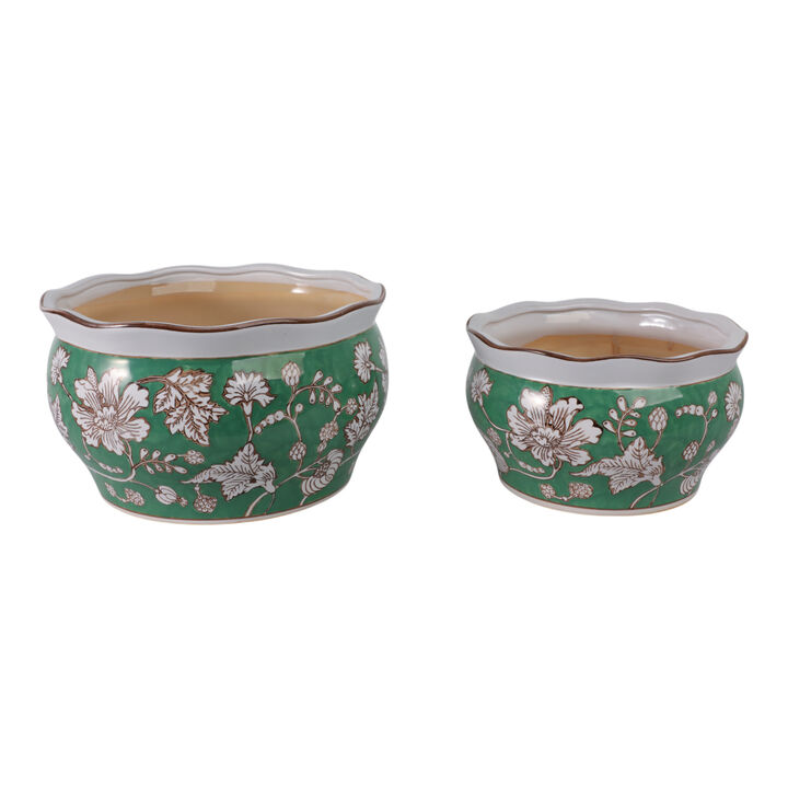 S/2 Chinoiserie Vines Planters