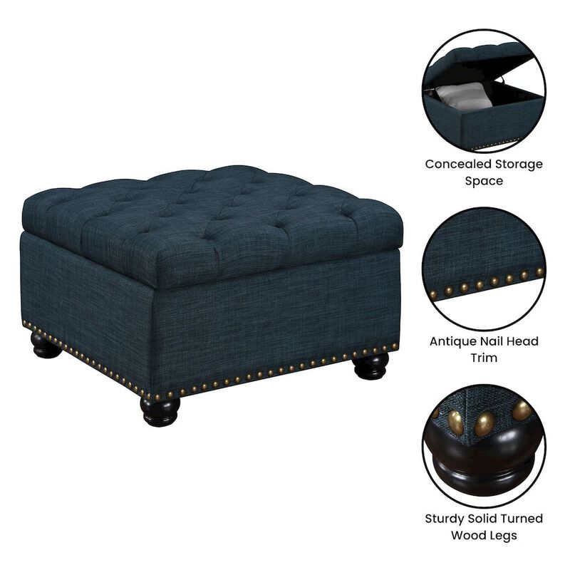 Convenience Concepts Designs4Comfort Herald Square Ottoman Coffee Table with Storage