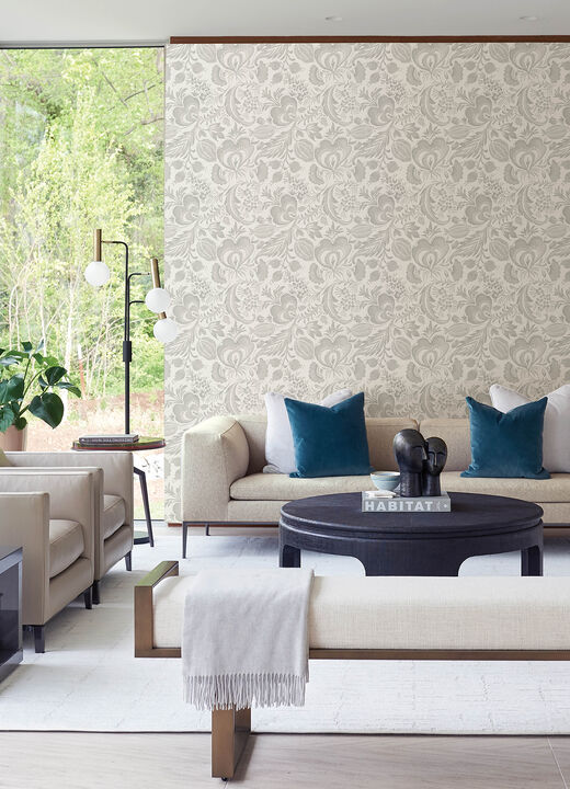Culver Grey Jacobean Wallpaper