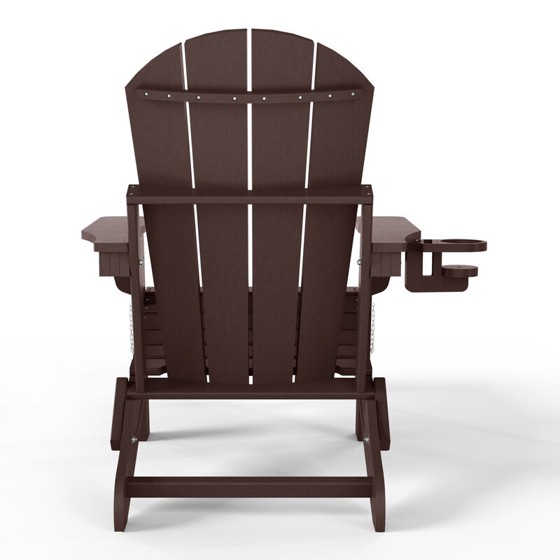 WestinTrends Folding Adjustable Adirondack Chair with Retractable Ottoman and Cup Holder image number 3