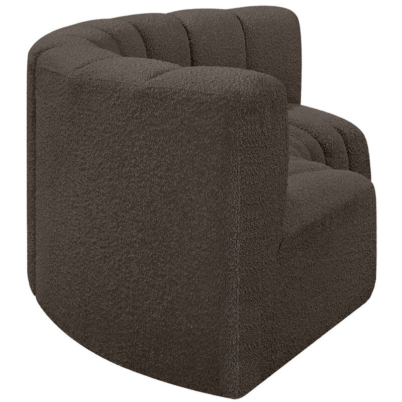 Meridian Furniture Arc Brown Boucle Fabric Modular Sofa