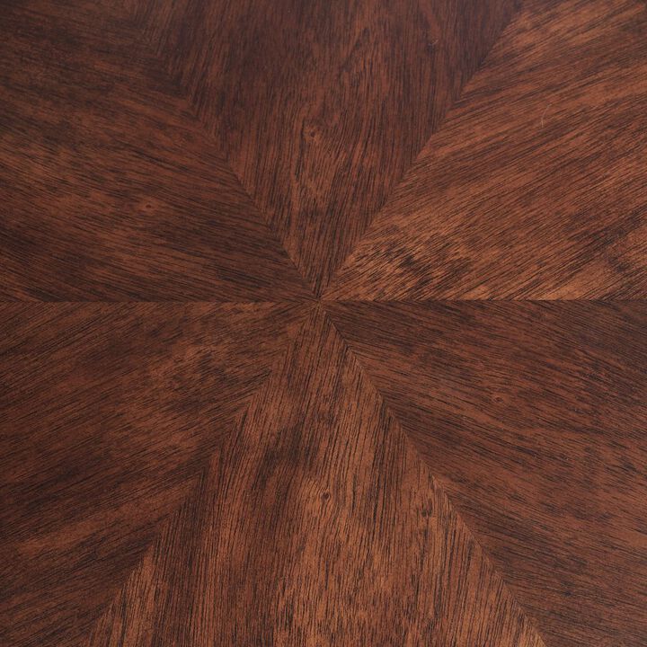 Michael Amini Camellia Field Chairside Table - Warm Pecan