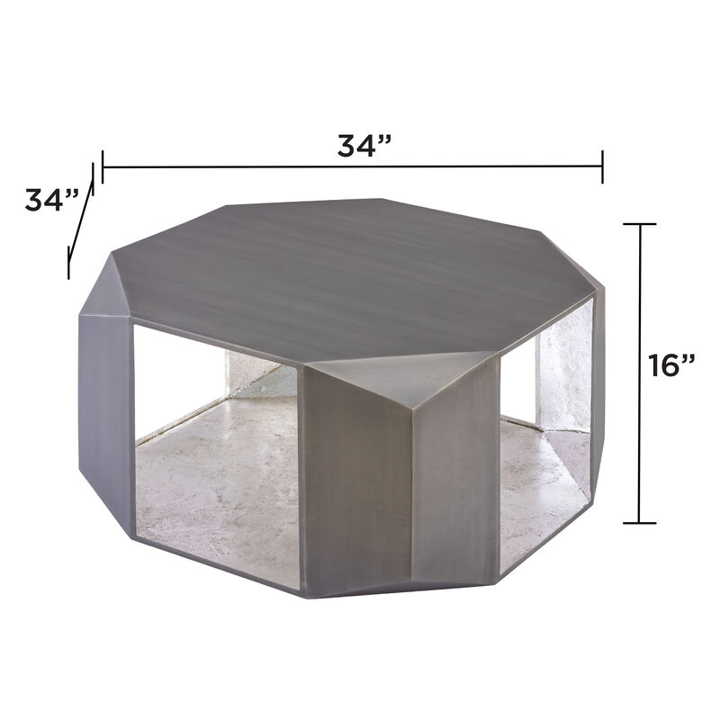 Lorvique Gold Hexagon Coffee Table image number 3