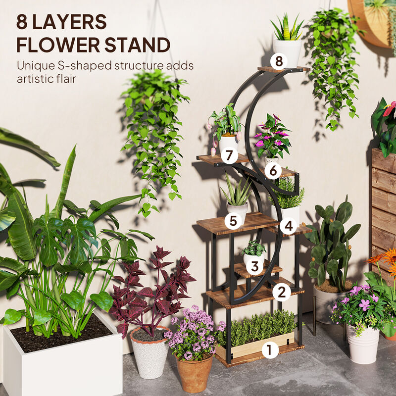 Hivvago 62 Inch Tall Plant Stand for Multiple Plants image number 3