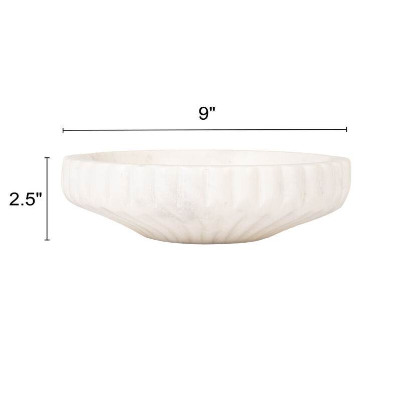 Round Marble Bowl, White image number 2