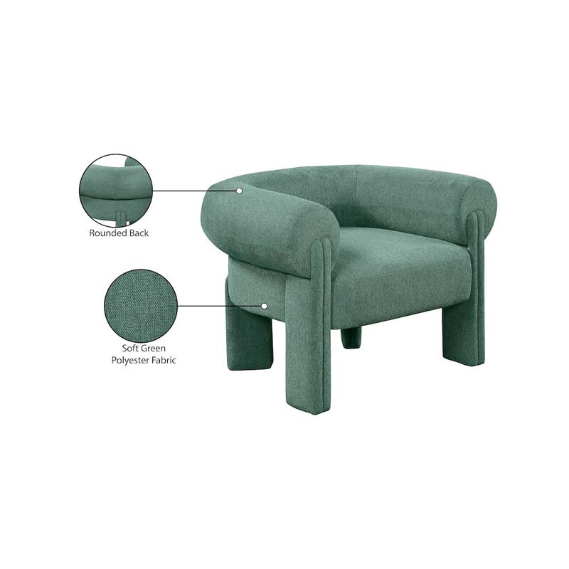 Meridian Furniture Stefano Green Polyester Fabric Accent Chair