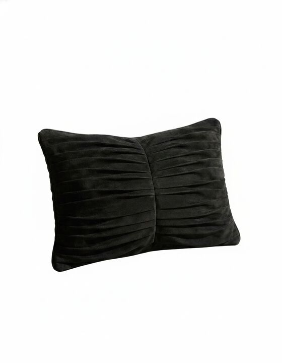Pleated Cotton Suede Pillow