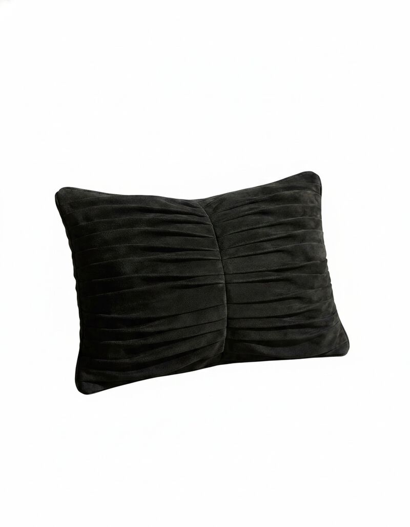 Pleated Cotton Suede Pillow image number 0