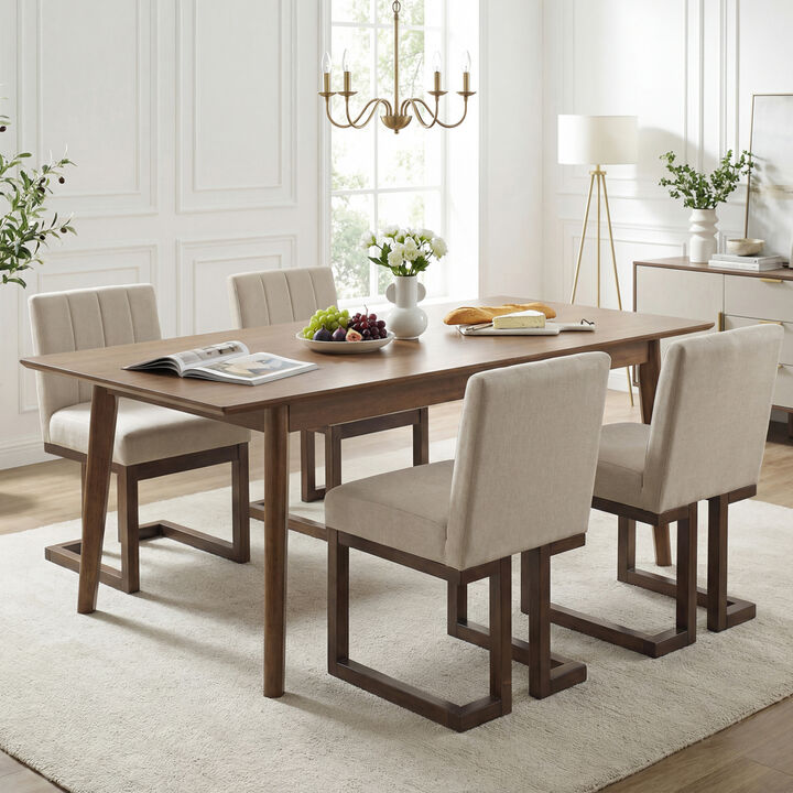 Set of 4 Farmhouse Upholstered Dining Chairs with Thick Cushioned Seats