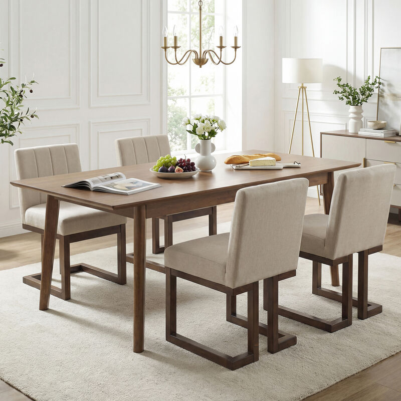 Set of 4 Farmhouse Upholstered Dining Chairs with Thick Cushioned Seats image number 1
