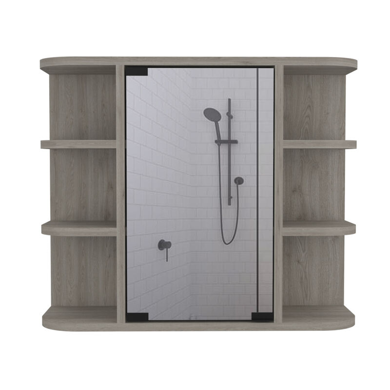 Streamdale Roseburg 6-Shelf Medicine Cabinet With Mirror Light Grey image number 0