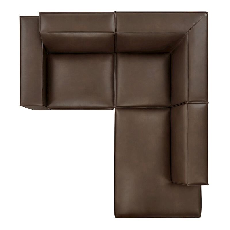 Restore 3-Piece Vegan Leather Modular L-Shaped Sectional Sofa image number 6