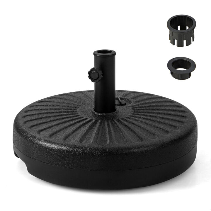 Round Fillable Umbrella Base Stand for Outdoor Patio and Garden-Black
