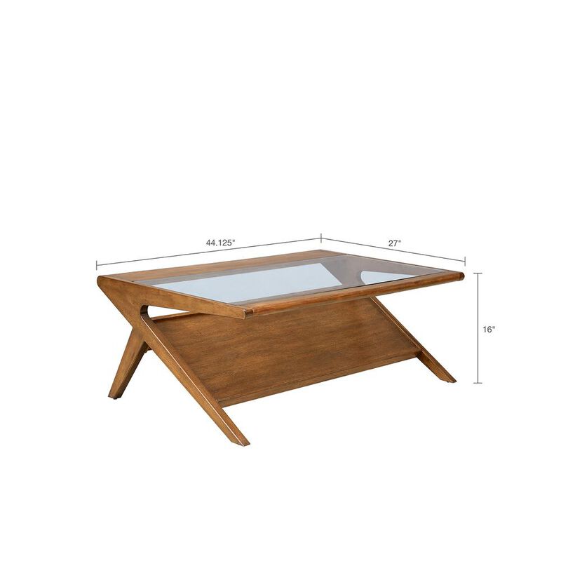 Brown Glass Coffee Table – Elegant Glass Top Coffee Table for Living Room