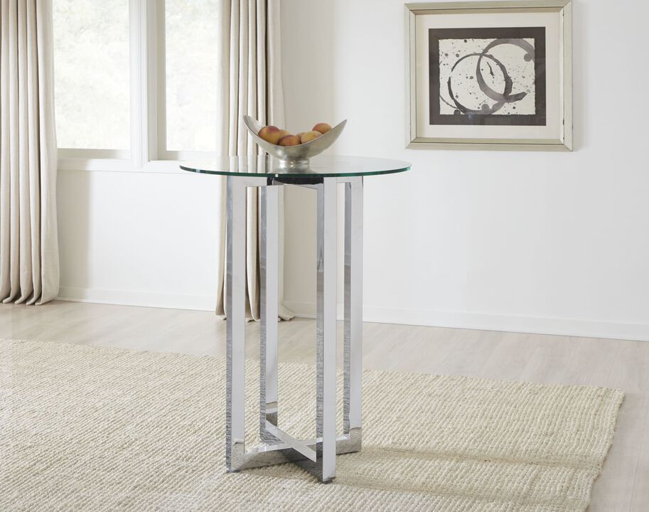 Amalfi 32 inch Round Glass Top Bar Table